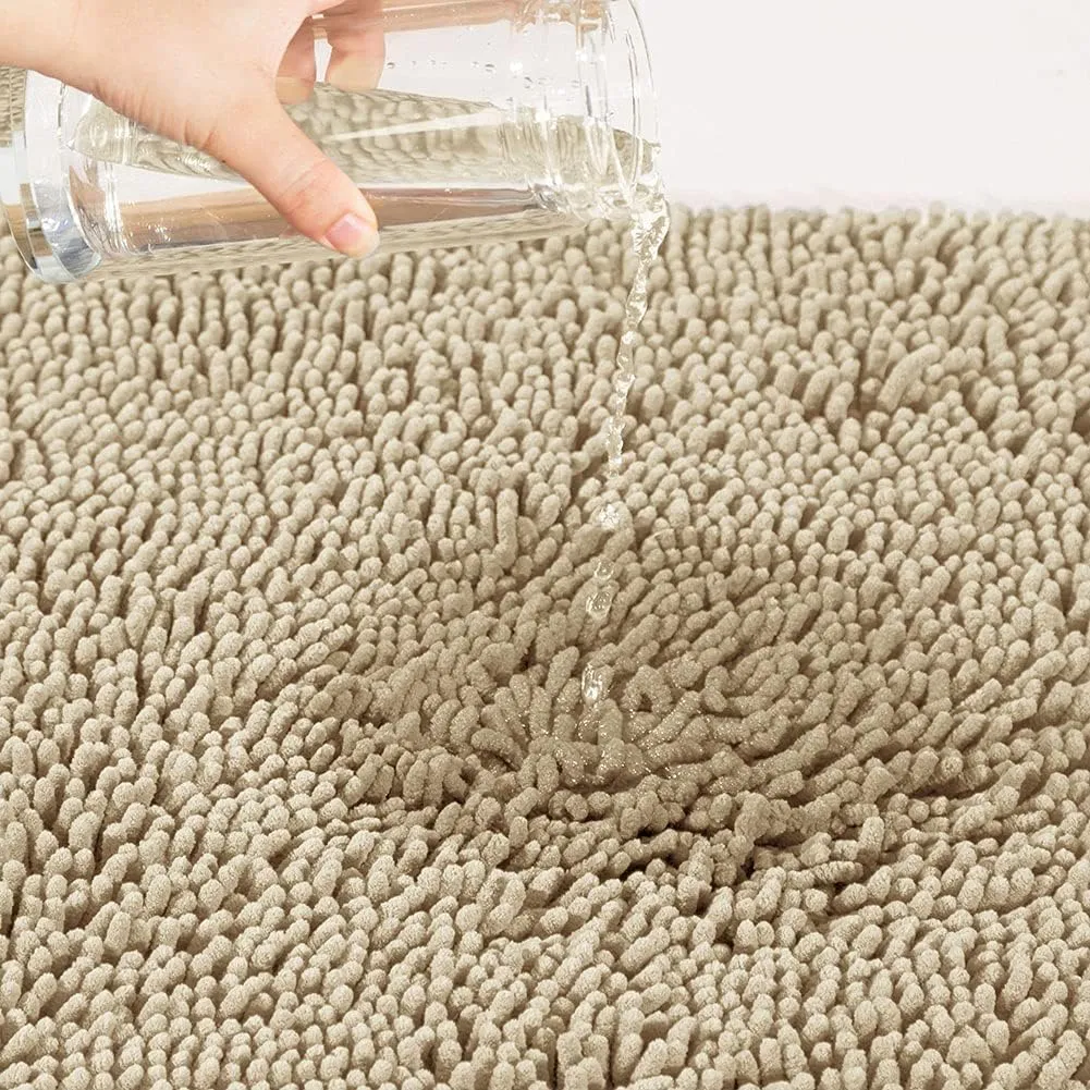 SONORO KATE Bathroom Rug,Non-Slip Bath Mat,Soft Cozy Shaggy Thick Bath Rugs for Bathroom,Plush Rugs for Bathtubs,Water Absorbent Rain Showers and Under The Sink (Beige, 32"×20")