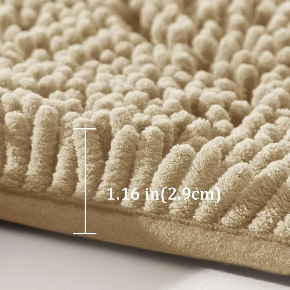 SONORO KATE Bathroom Rug,Non-Slip Bath Mat,Soft Cozy Shaggy Thick Bath Rugs for Bathroom,Plush Rugs for Bathtubs,Water Absorbent Rain Showers and Under The Sink (Beige, 32"×20")
