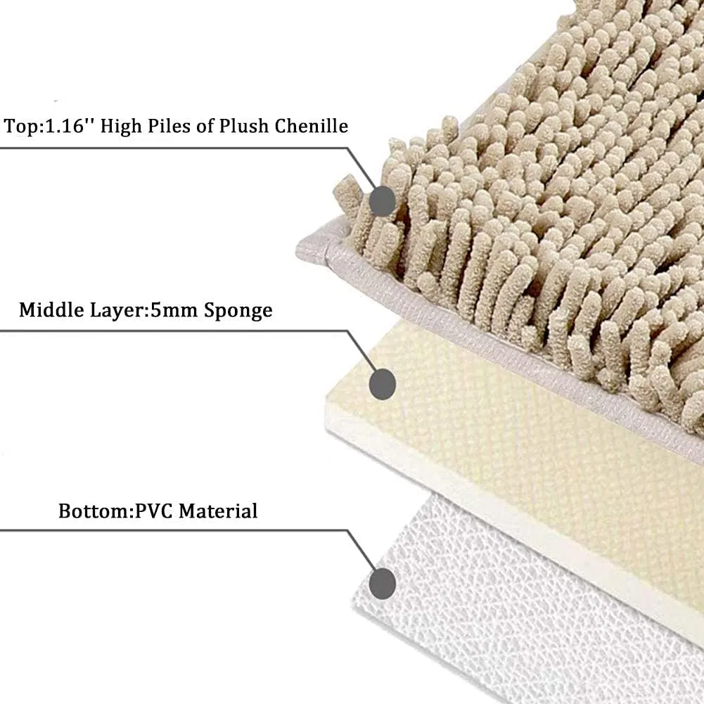 SONORO KATE Bathroom Rug,Non-Slip Bath Mat,Soft Cozy Shaggy Thick Bath Rugs for Bathroom,Plush Rugs for Bathtubs,Water Absorbent Rain Showers and Under The Sink (Beige, 32"×20")