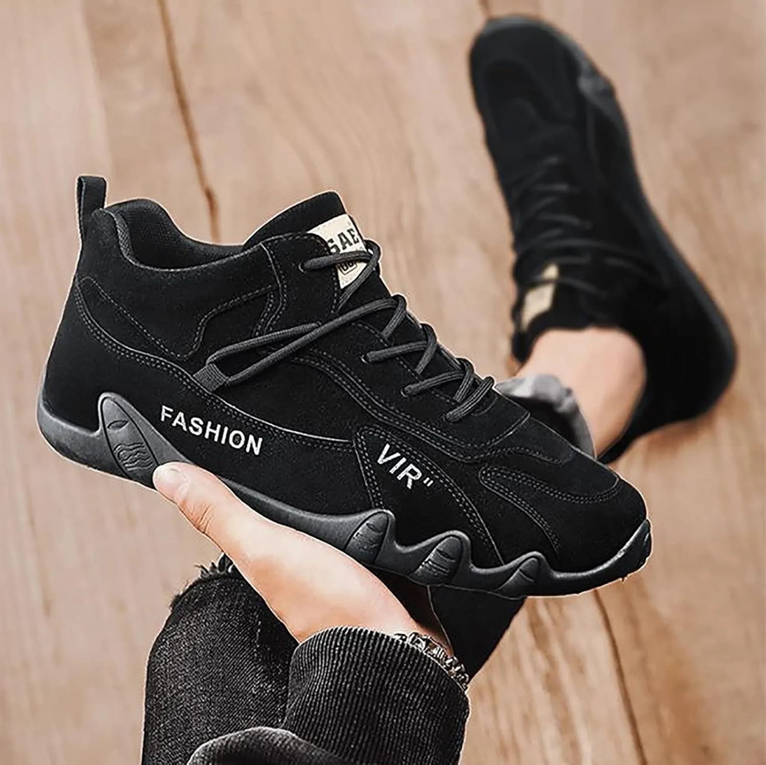 Sports Shoes for Men Popular Labor Work Shoes Wear High Top Board Shoes Casual Leisure Mens Slip on Casual Shoes Size 13 Men'