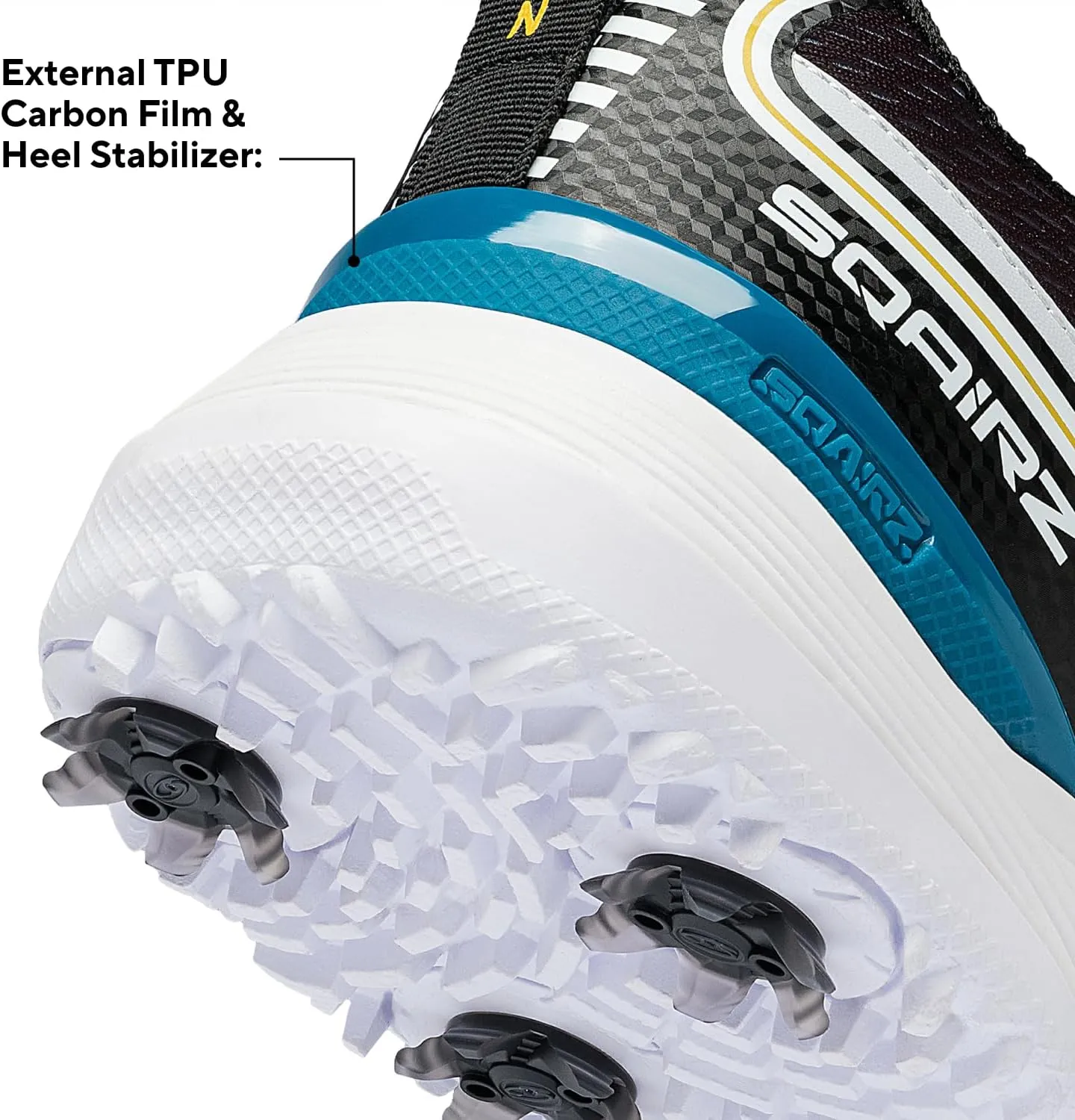 SQAIRZ SPEED2 Men's Athletic Golf Shoes, Designed for Balance & Performance, Replaceable Spikes, Waterproof, Golf Shoes Men with Spikes, Mens Footwear