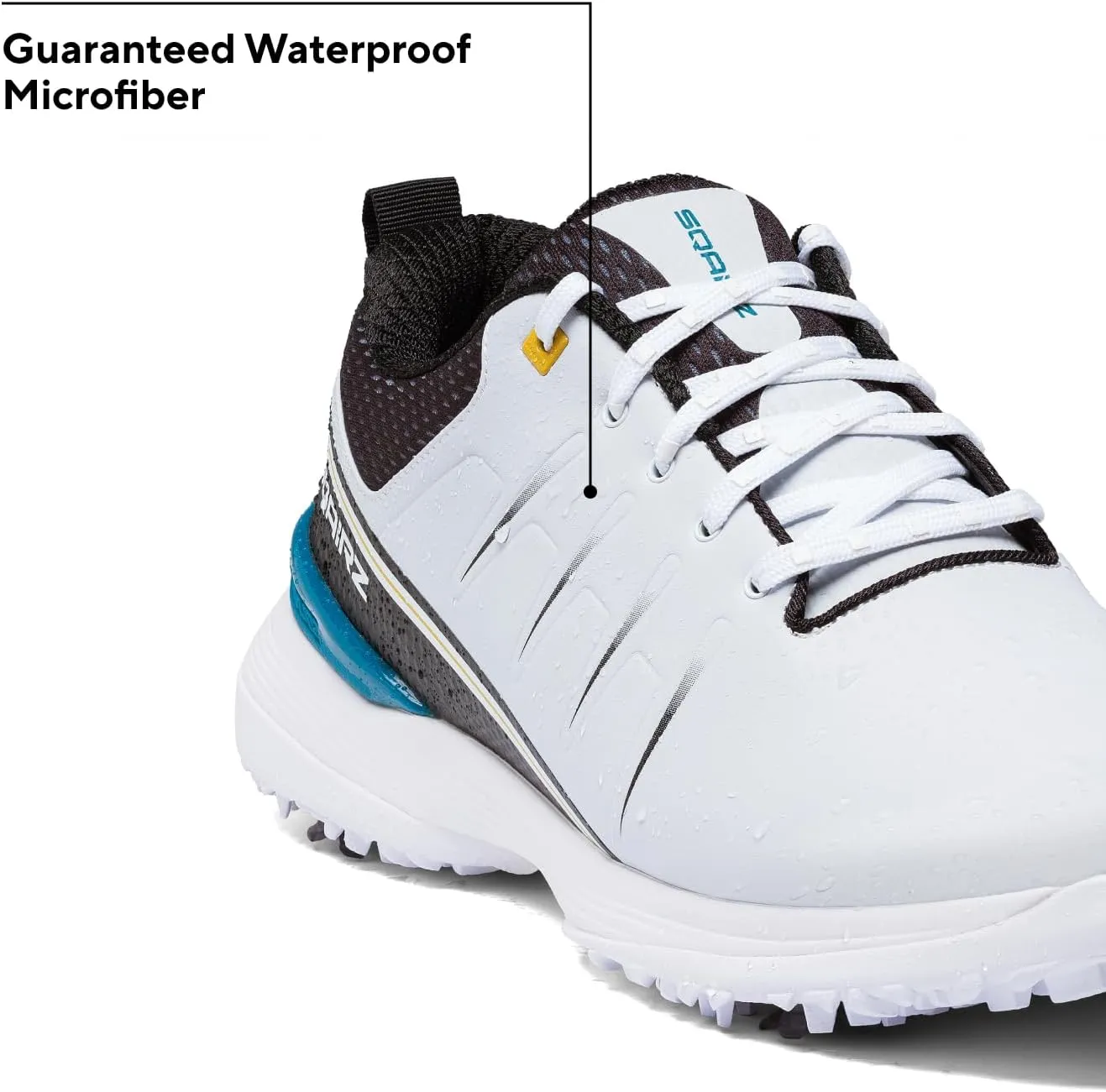 SQAIRZ SPEED2 Men's Athletic Golf Shoes, Designed for Balance & Performance, Replaceable Spikes, Waterproof, Golf Shoes Men with Spikes, Mens Footwear