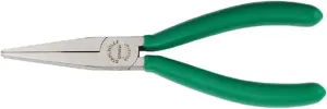 Stahlwille 65086160 Flat Nose Plier, Polished Head, Dip-Coated with Sure-Grip Surface, Long, Flat Serrated Jaws, DIN ISO 5745 Compliance, 160 mm
