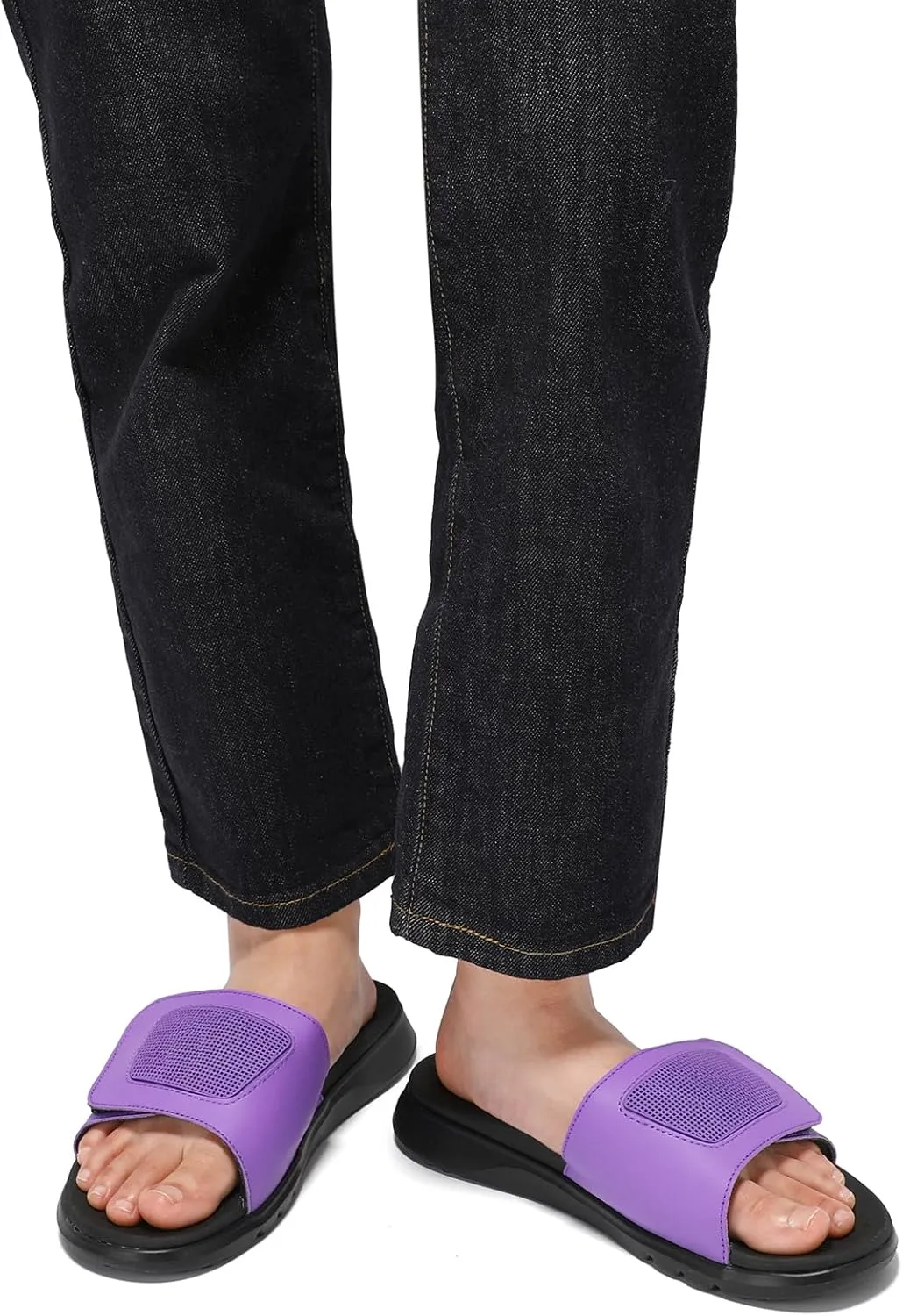 STQ Orthopedic Slides for Womens Arch Support Memory Foam Sandals with Adjustable Hook and Loop for Post Sport Pain Relief