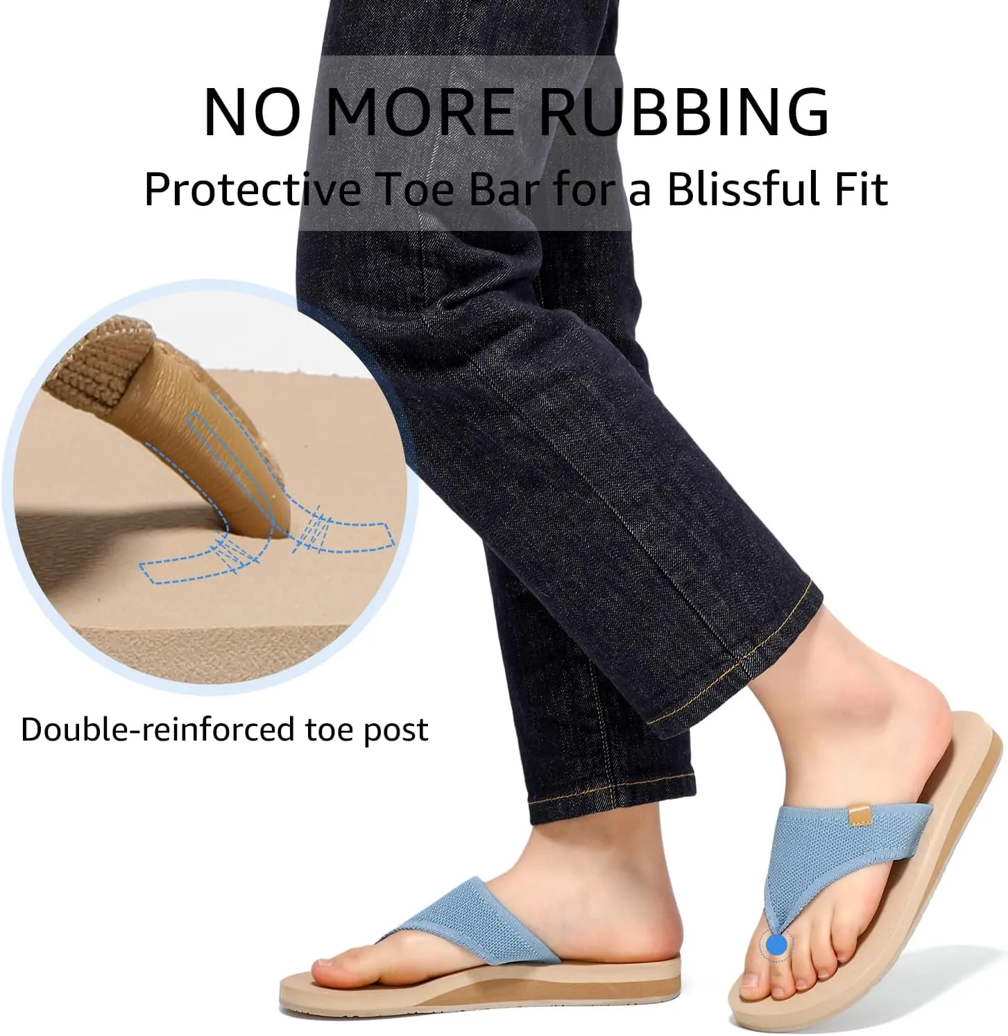 STQ Orthopedic Womens Arch Support Flip Flops with Memory Foam