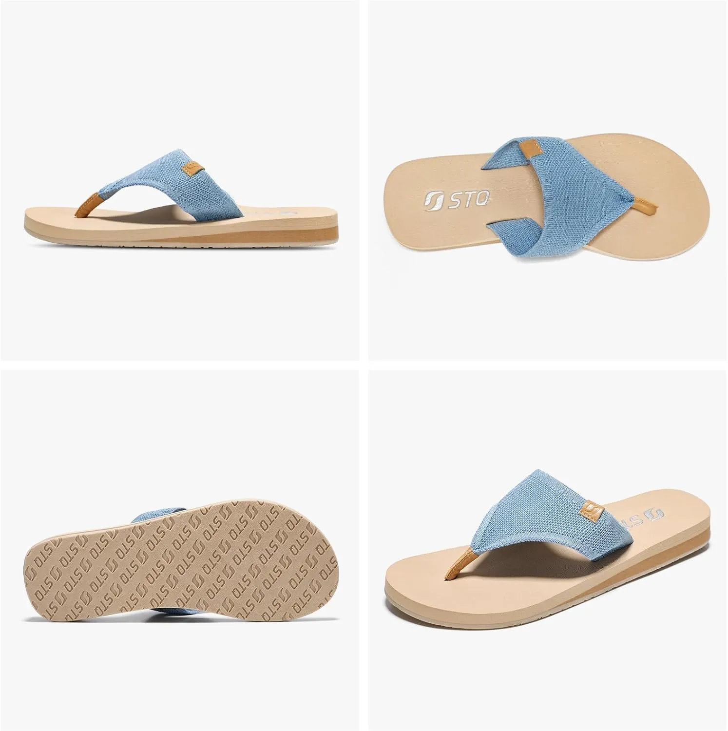 STQ Orthopedic Womens Arch Support Flip Flops with Memory Foam