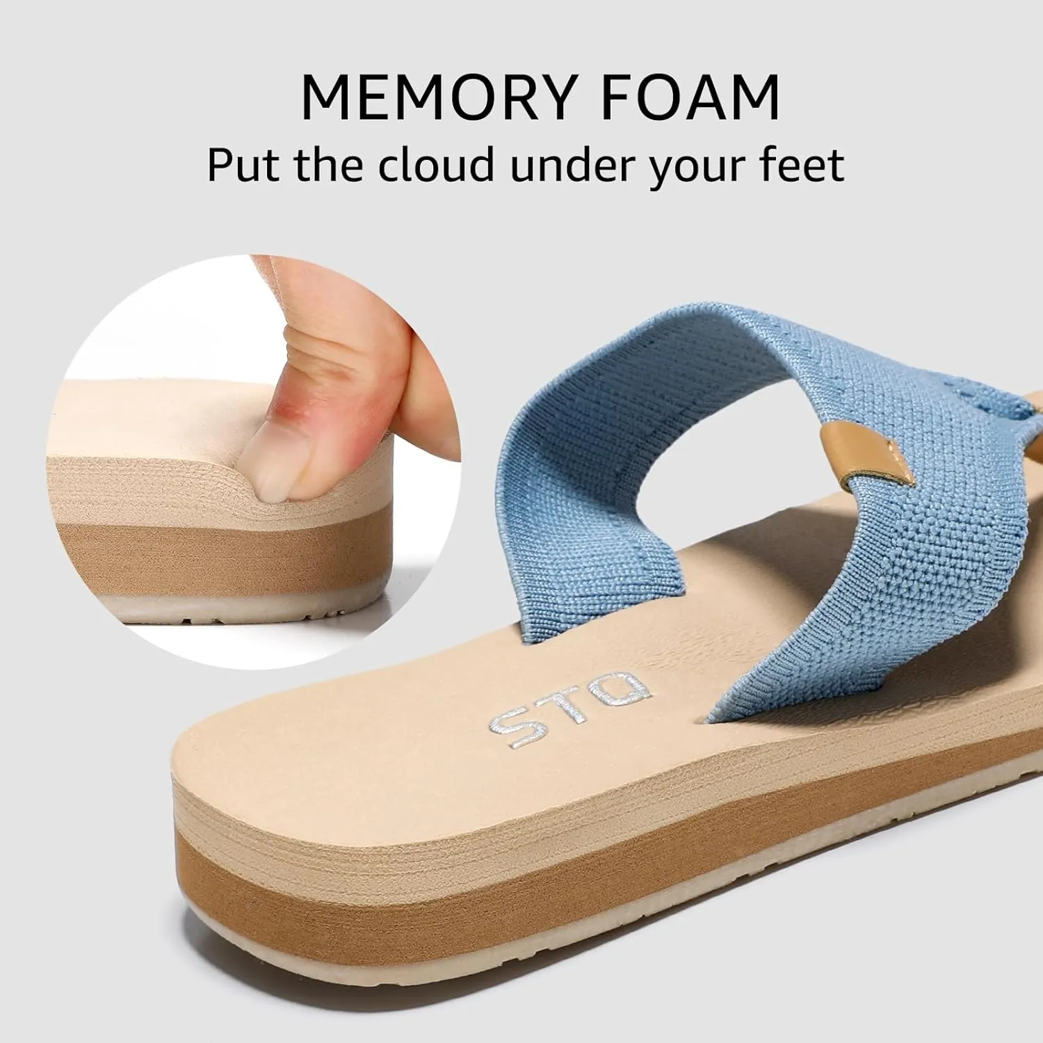 STQ Orthopedic Womens Arch Support Flip Flops with Memory Foam