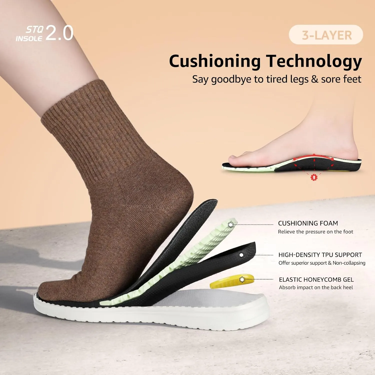 STQ Slip on Boat Shoes for Women Orthopedic Casual Loafers with Arch Support