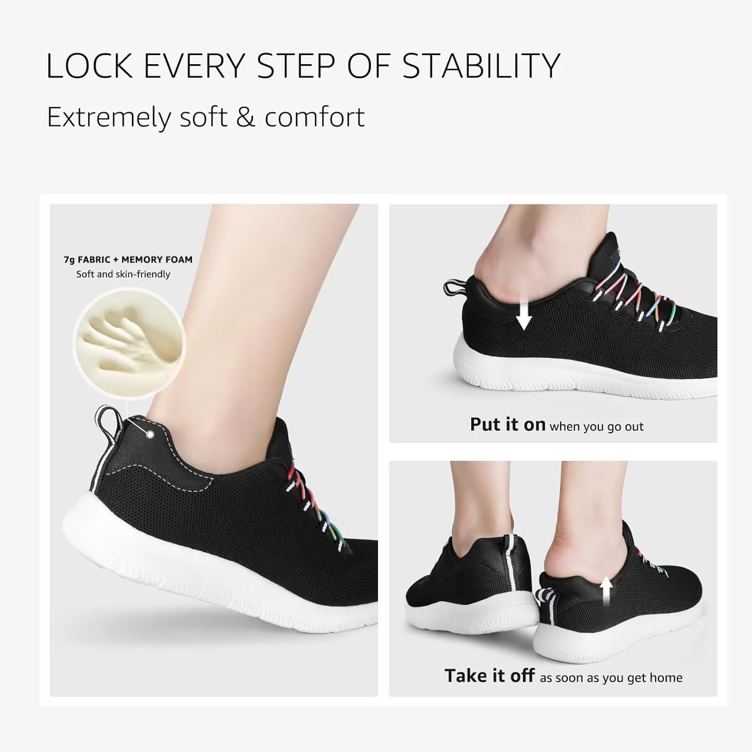 STQ Womens Walking Shoes Slip On Mesh Sneakers Lightweight Comfortable Arch Support