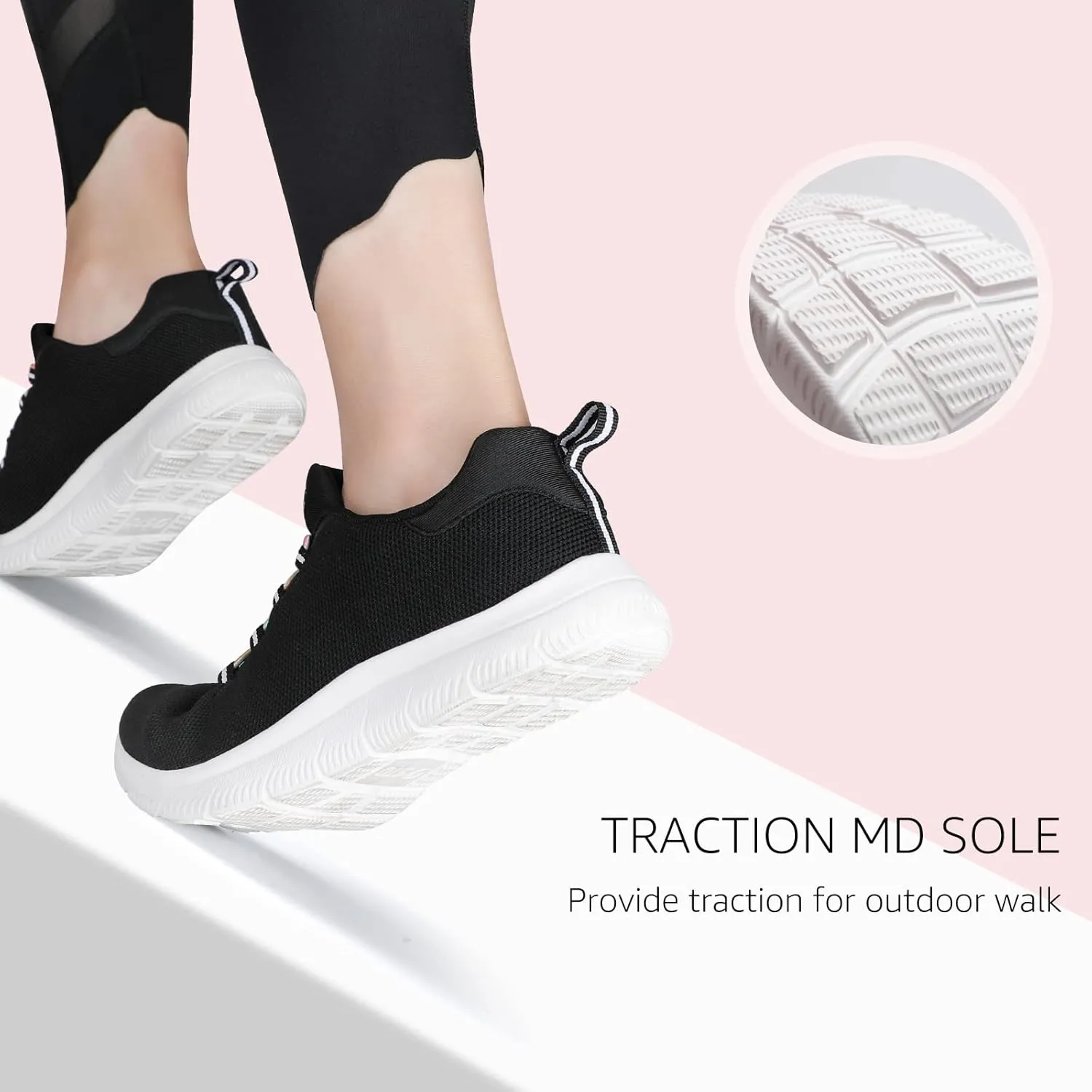 STQ Womens Walking Shoes Slip On Mesh Sneakers Lightweight Comfortable Arch Support