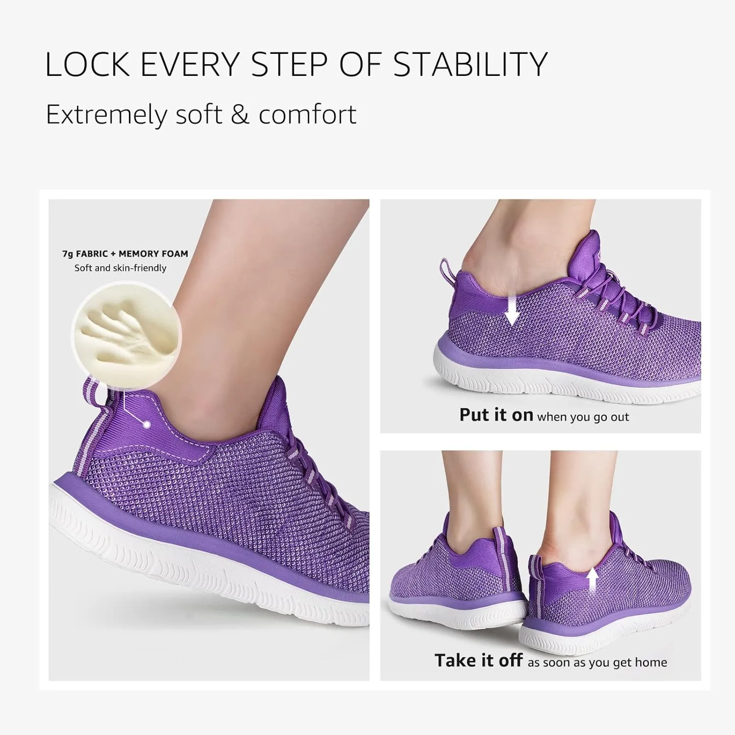 STQ Womens Walking Shoes Slip On Mesh Sneakers Lightweight Comfortable Arch Support