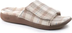 Strole Den Tartan Women's Wool Slide Slippers with Orthotic Arch Support