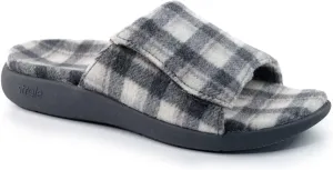 Strole Den Tartan Women's Wool Slide Slippers with Orthotic Arch Support