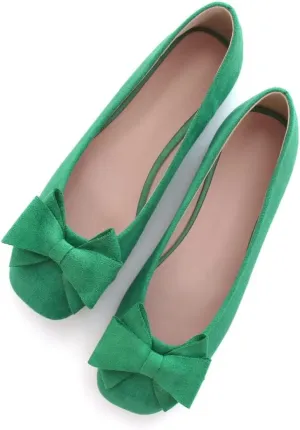 Stunner Women's Casual Flats Square Toe Bowknot Ballet Flats Comfortable Slip On Wedding Dress Shoes