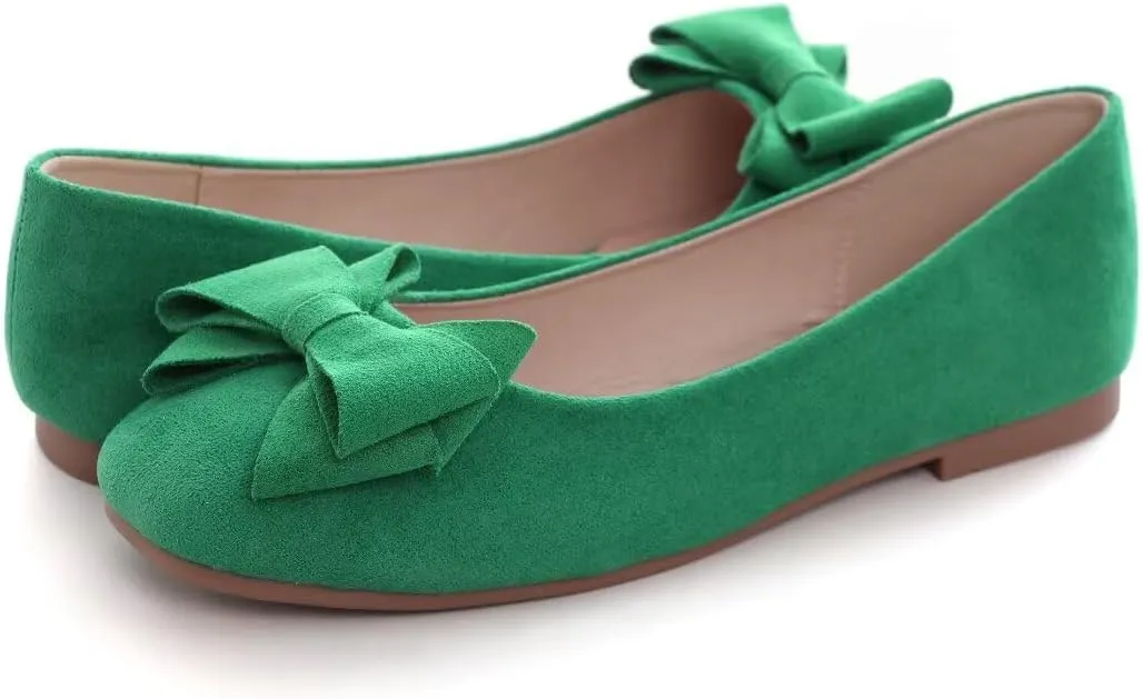 Stunner Women's Casual Flats Square Toe Bowknot Ballet Flats Comfortable Slip On Wedding Dress Shoes