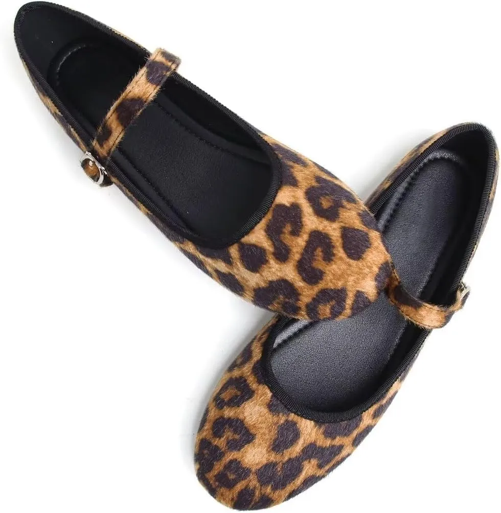 Stunner Women's Mary Jane Flats Fashion Round Toe Ballet Flats Comfortable Ankle Strap Flats Slip On Dress Flats