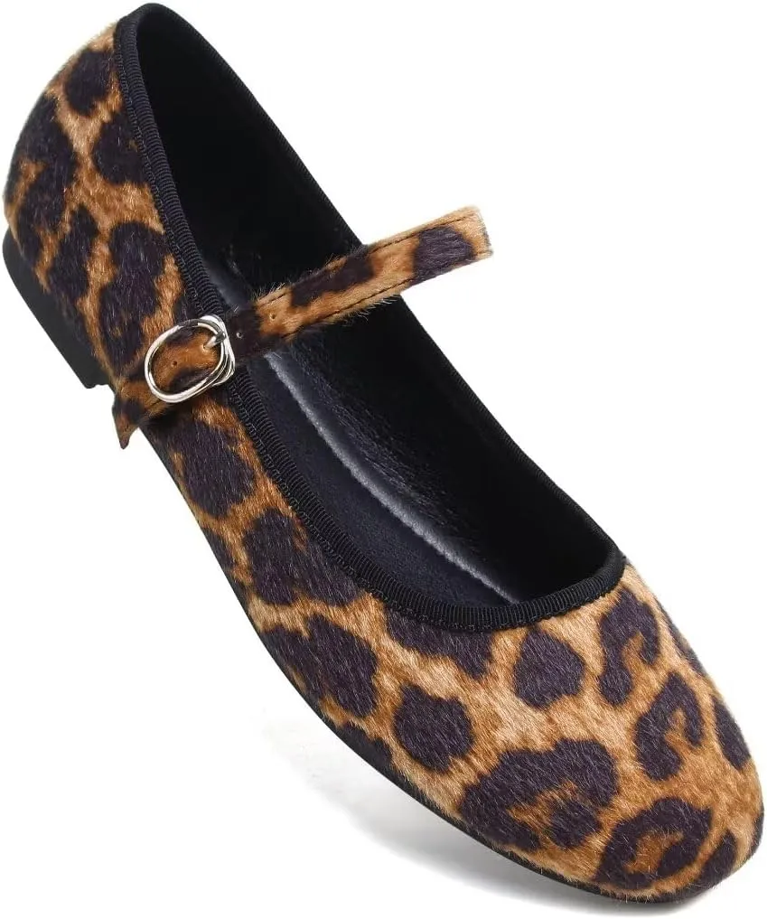 Stunner Women's Mary Jane Flats Fashion Round Toe Ballet Flats Comfortable Ankle Strap Flats Slip On Dress Flats