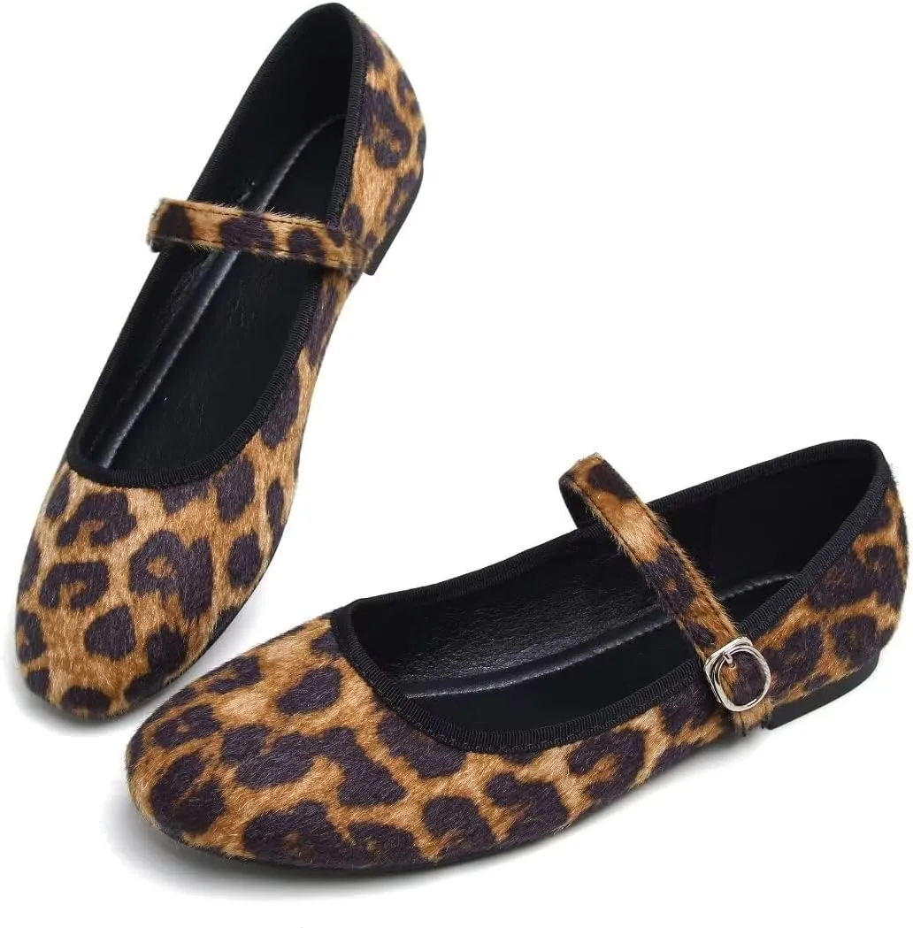 Stunner Women's Mary Jane Flats Fashion Round Toe Ballet Flats Comfortable Ankle Strap Flats Slip On Dress Flats
