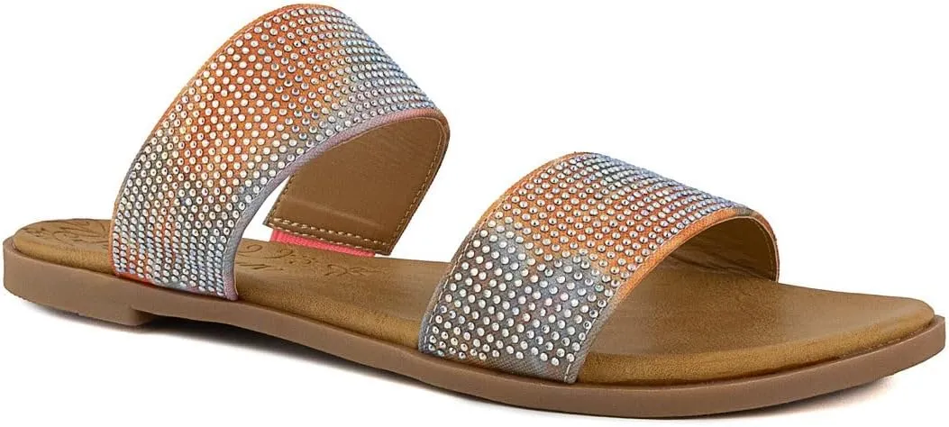 Sugar Women's Slide Sandals – Stylish Slip-On Flats for Casual, Dressy, Beach, or Pool Wear