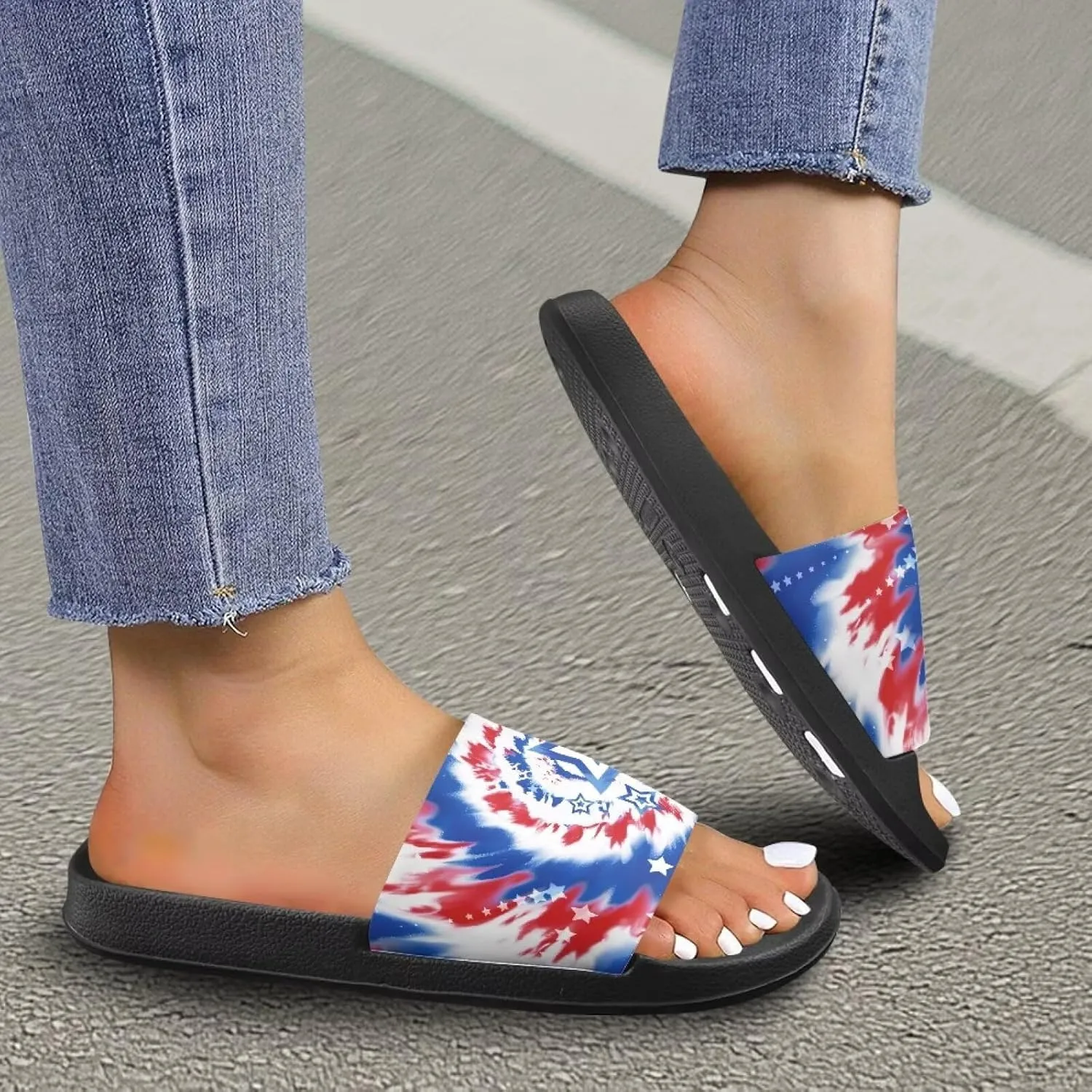 Summer Slide Slippers for Men Women, Lightweight House Sandals Slide Sandal Non-Slip Shower Shoes with Arch Support