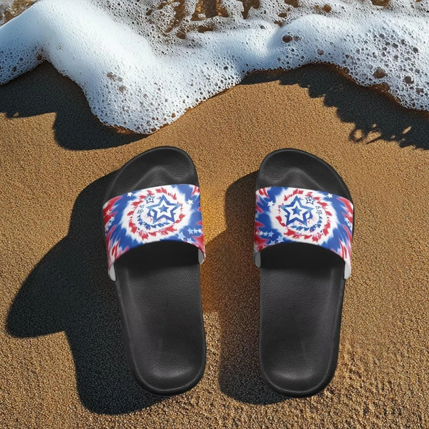 Summer Slide Slippers for Men Women, Lightweight House Sandals Slide Sandal Non-Slip Shower Shoes with Arch Support