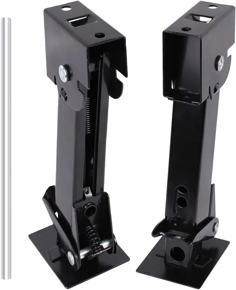 Telescoping Trailer Stabilizer Jacks - Adjusts from 11.8" to 17.7", Includes 11.8" Long Bar/Crank, 1000 lbs Capacity Each, Set of 2