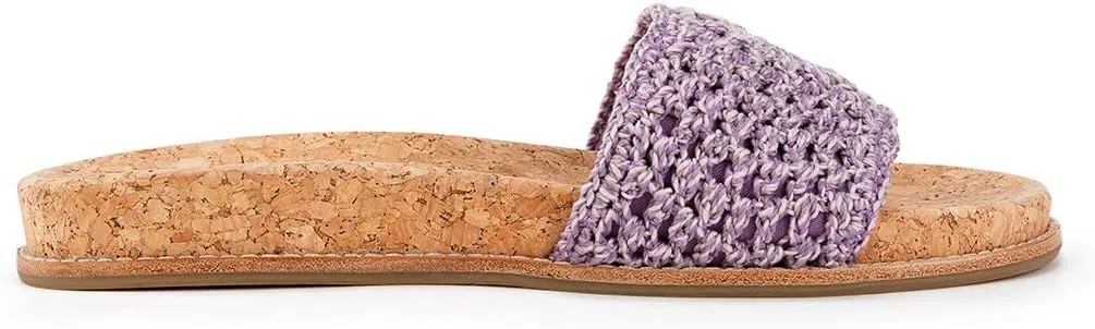The Sak Women's Mendocino Slide Crochet, Slip On Sandals, Summer Open Toe Shoes