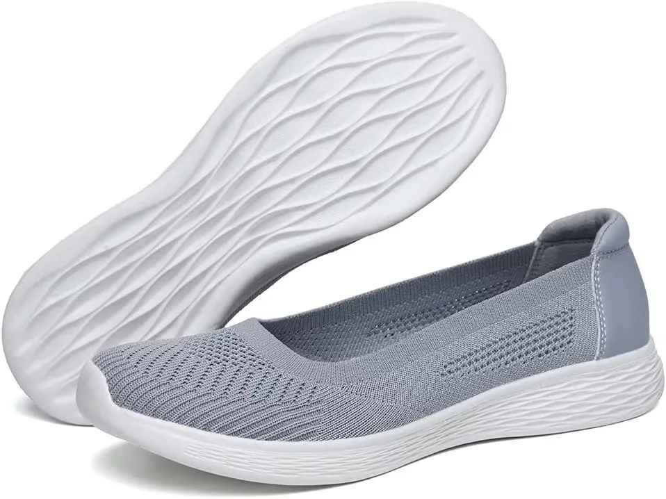 TIOSEBON Women's Comfortable Loafer Low-Top Flat Ultra Memory Foam Mesh Slip-On Walking Shoes