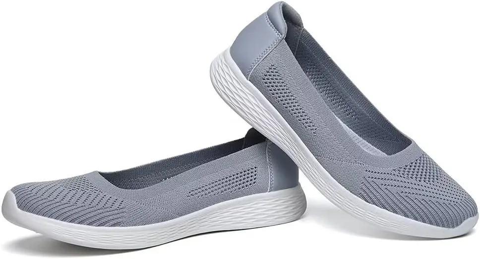 TIOSEBON Women's Comfortable Loafer Low-Top Flat Ultra Memory Foam Mesh Slip-On Walking Shoes
