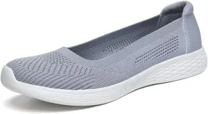 TIOSEBON Women's Comfortable Loafer Low-Top Flat Ultra Memory Foam Mesh Slip-On Walking Shoes