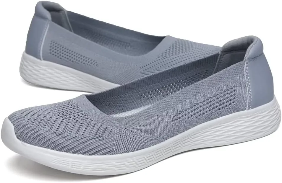 TIOSEBON Women's Comfortable Loafer Low-Top Flat Ultra Memory Foam Mesh Slip-On Walking Shoes