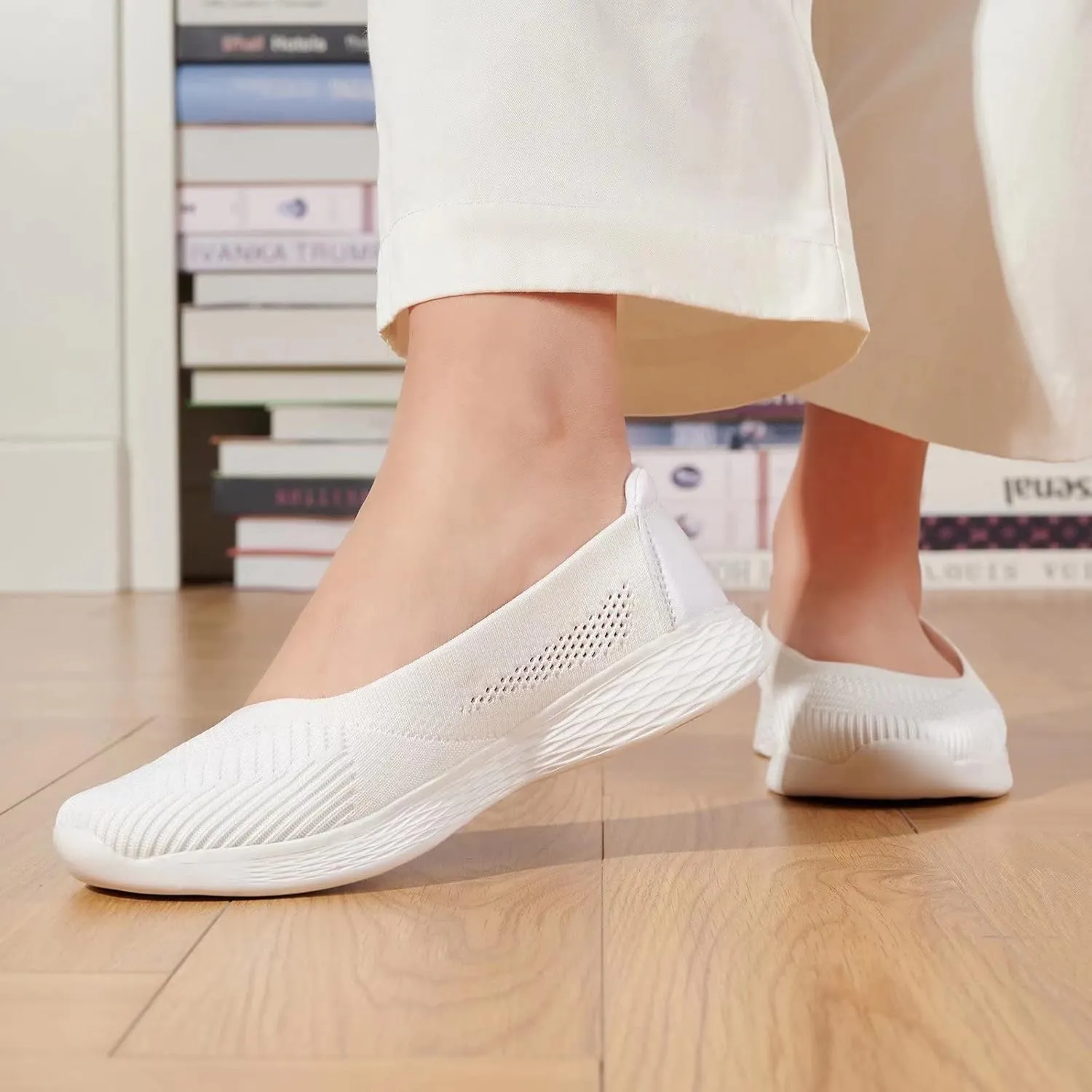 TIOSEBON Women's Lightweight Loafer Flat Ultra Memory Foam Mesh Slip on Walking Shoes