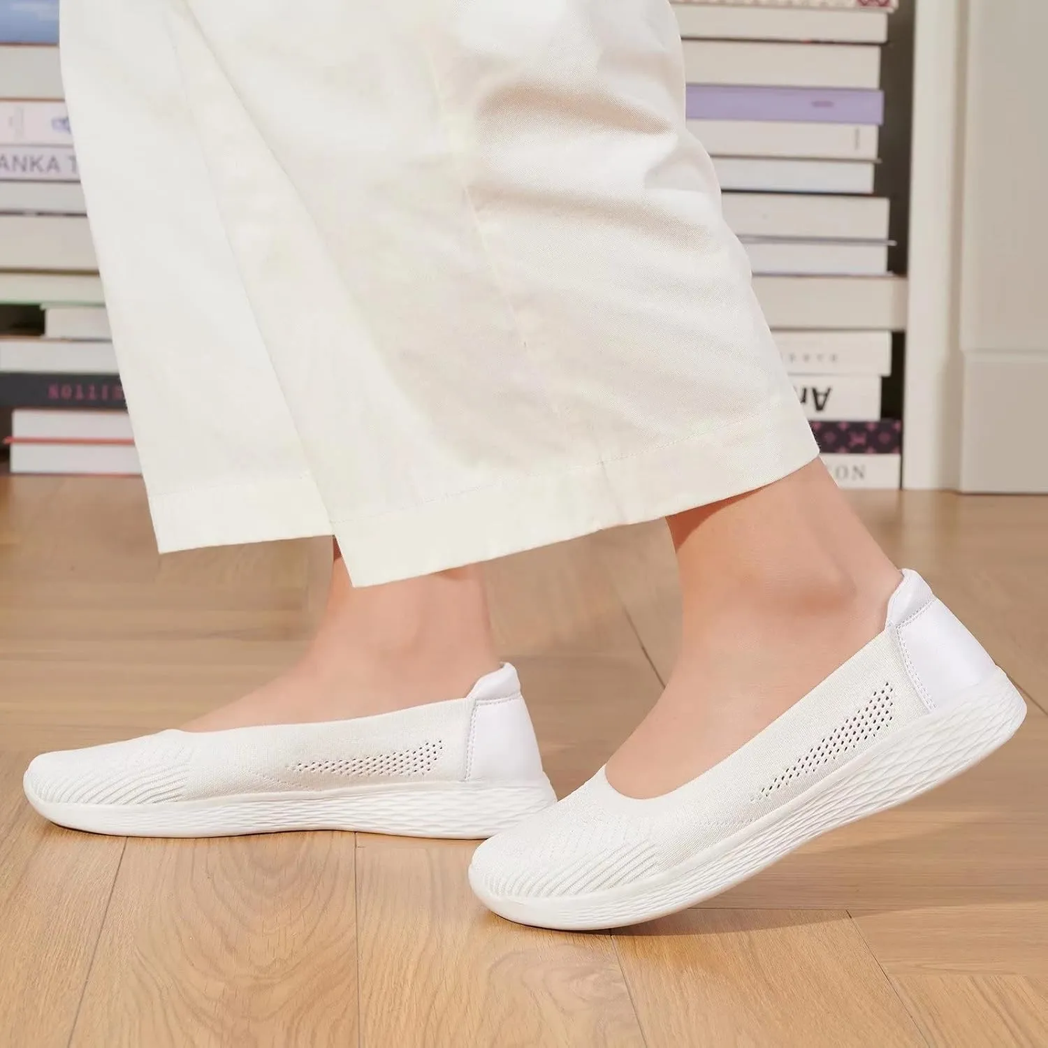 TIOSEBON Women's Lightweight Loafer Flat Ultra Memory Foam Mesh Slip on Walking Shoes