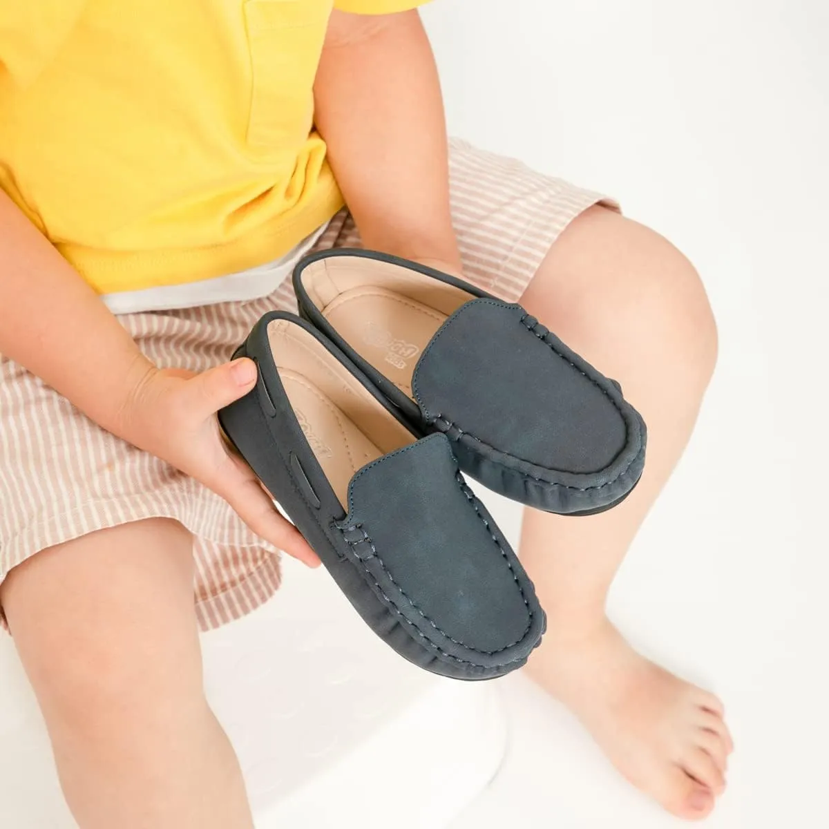 Toddler Boys Girls Leather Loafers,Little Kids Soft Slip-On Dress Shoes,Moccasins Flat Boat Shoes Casual Daily Walking Wedding Church School