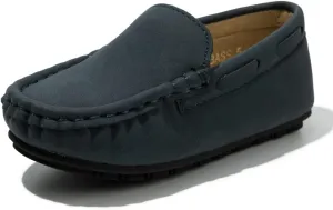 Toddler Boys Girls Leather Loafers,Little Kids Soft Slip-On Dress Shoes,Moccasins Flat Boat Shoes Casual Daily Walking Wedding Church School