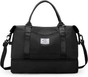 Travel Duffel Bag with Shoes Compartment, Overnight Weekender Bags for Women,Carry on Personal Item Bag,Medium Size