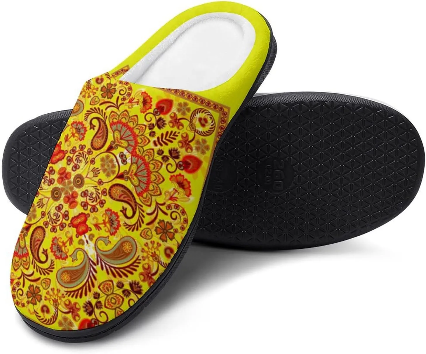 Tropical Leaves Clog Slippers Ladies Non-Slip House Slippers Womens Cotton Slippers Home Slip-On Shoes Indoor Outdoor