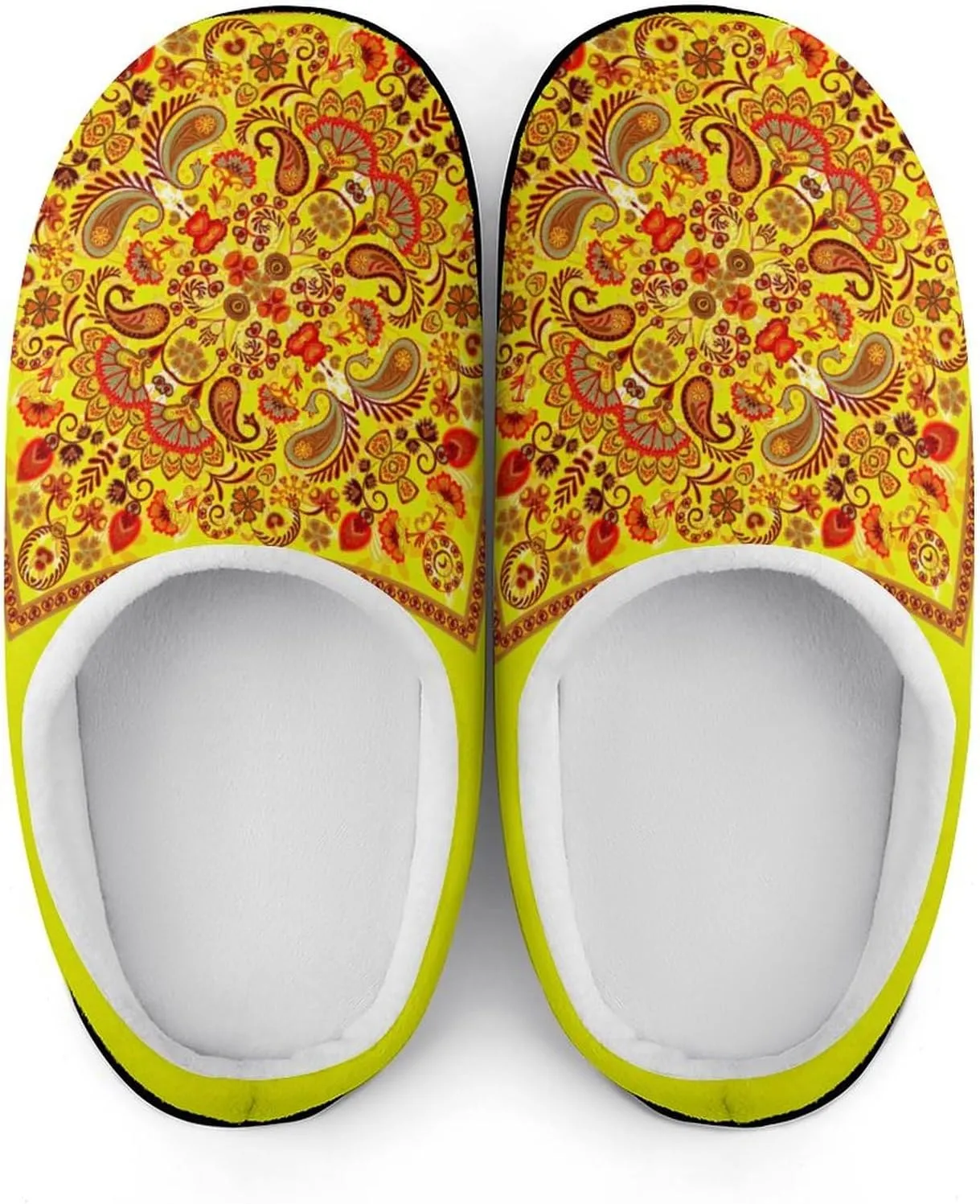 Tropical Leaves Clog Slippers Ladies Non-Slip House Slippers Womens Cotton Slippers Home Slip-On Shoes Indoor Outdoor