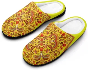 Tropical Leaves Clog Slippers Ladies Non-Slip House Slippers Womens Cotton Slippers Home Slip-On Shoes Indoor Outdoor