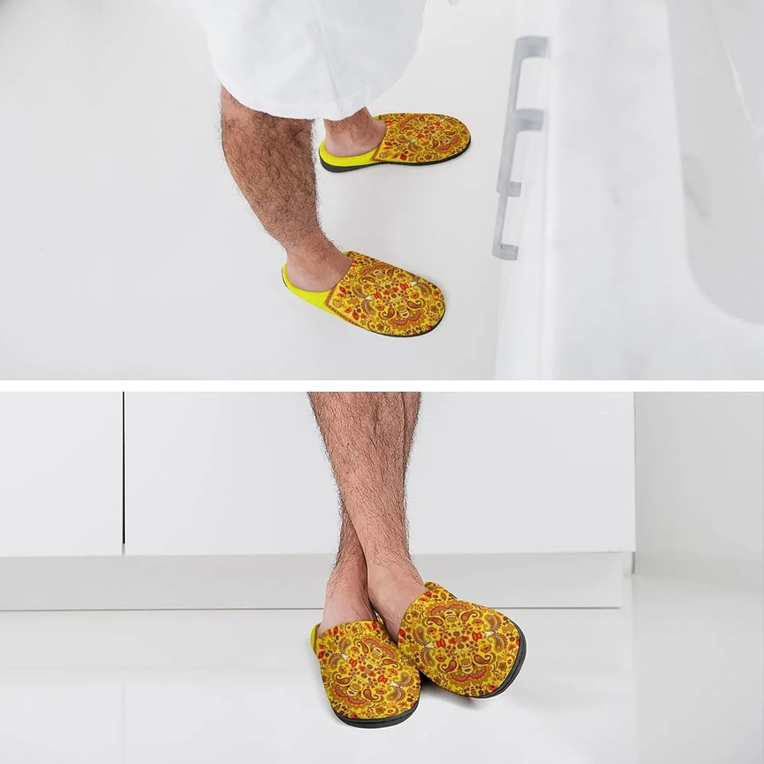 Tropical Leaves Clog Slippers Ladies Non-Slip House Slippers Womens Cotton Slippers Home Slip-On Shoes Indoor Outdoor