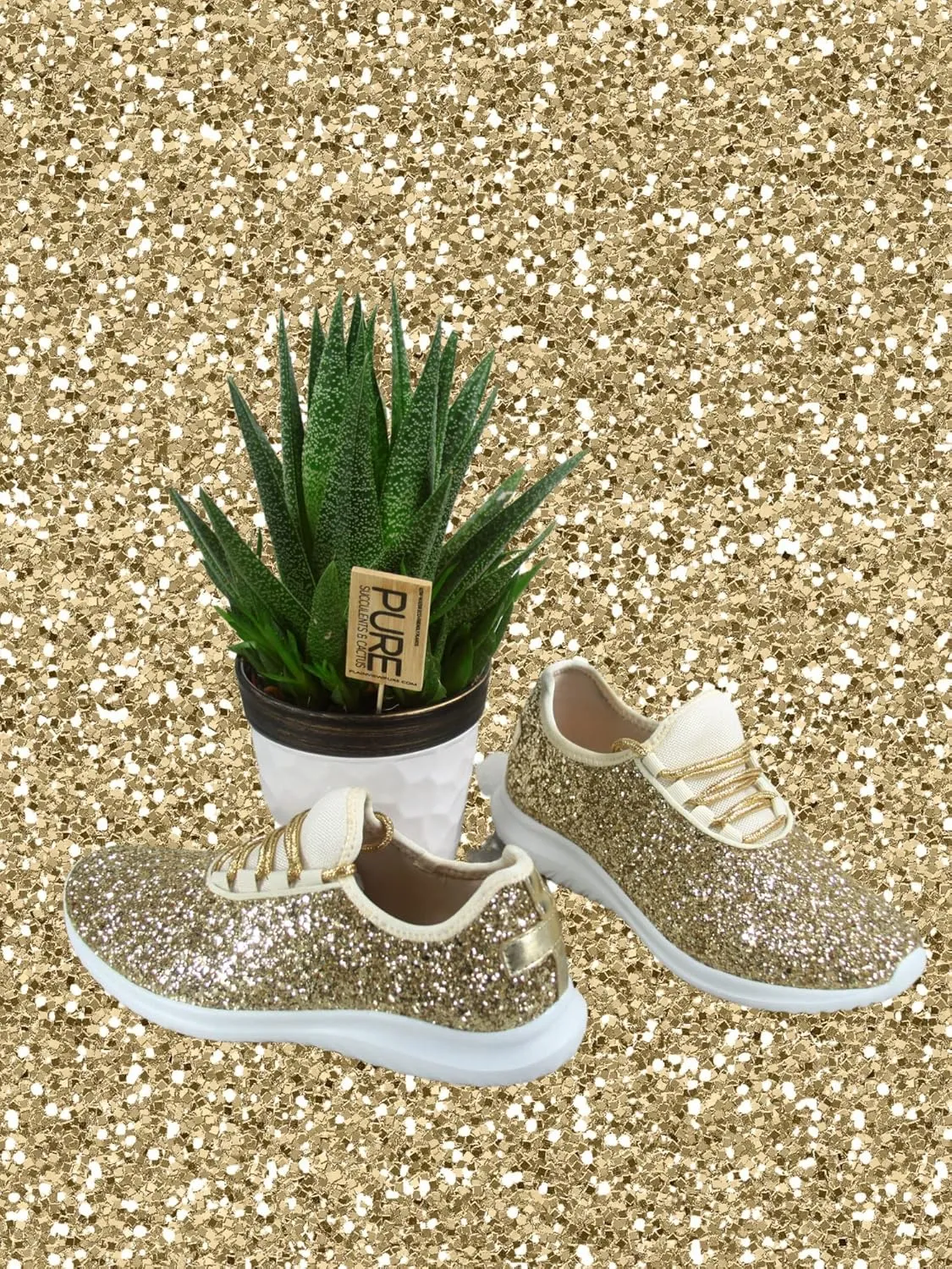 TZ Lotus-08 Women's Comfort Slip On Fashion Color Glitter Walking Runing Flat Heel Sneakers Shoes