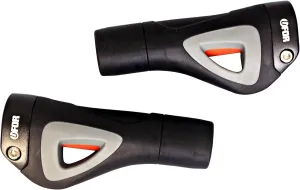 UFOR CAVO Ergonomic Mountain Bike Handlebar Grips, Dual Color Lock-On Rubber Bike Grips with Aluminum Locking Clamps for MTB BMX Touring and Commute Bike, 133mm, Made in Taiwan