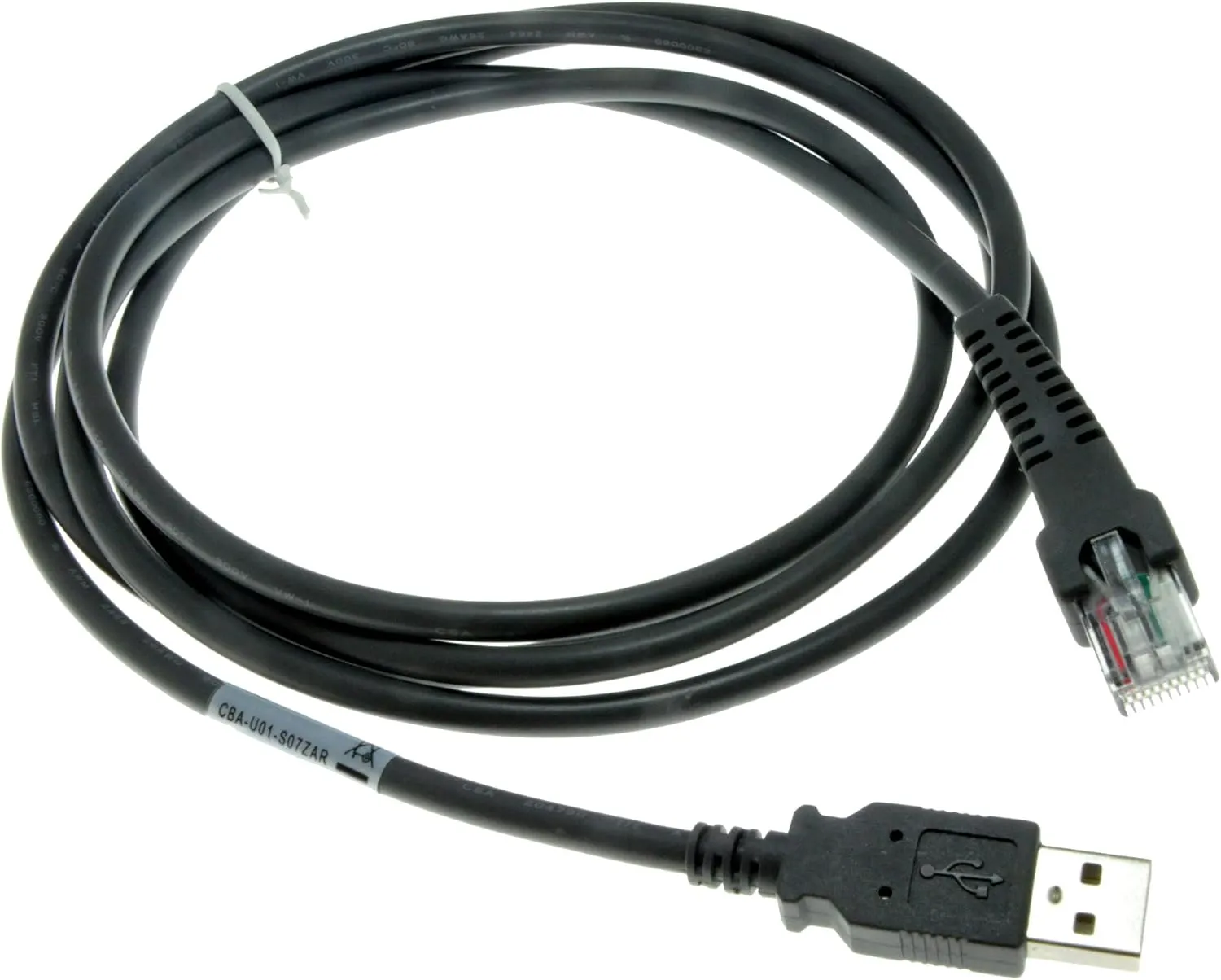 USB Cable Compatible with Zebra Motorola & Symbol Barcode Scanners Model CBA-U01-S07ZAR (2M / 6FT Flat)
