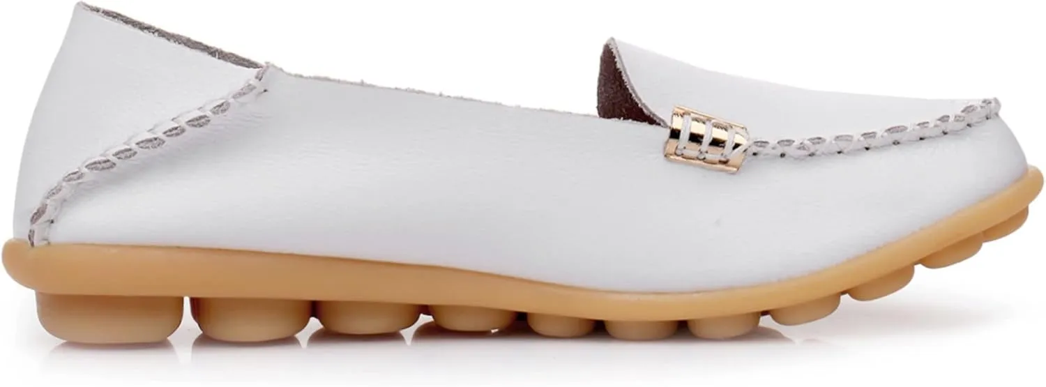 VenusCelia Women's Natural 2 Comfort Walking Flat Loafer