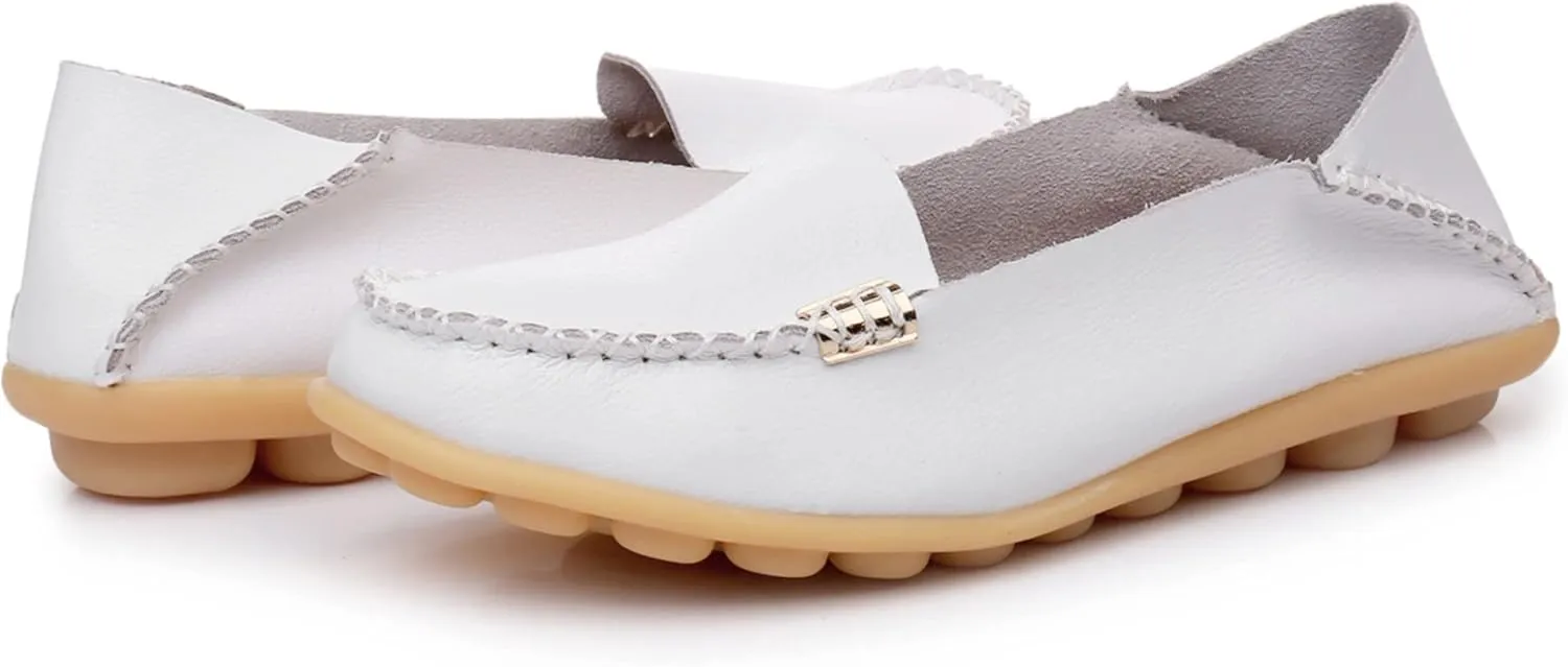 VenusCelia Women's Natural 2 Comfort Walking Flat Loafer