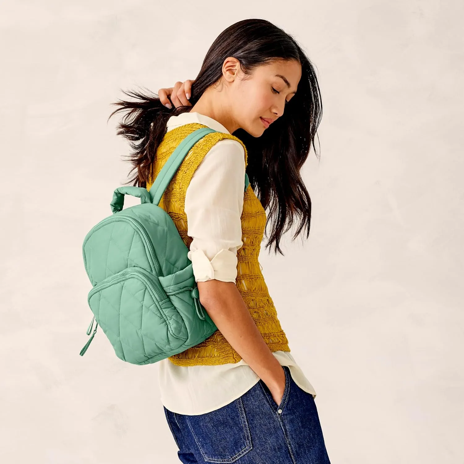 Vera Bradley Featherweight Small Banbury Backpack, Beryl Green