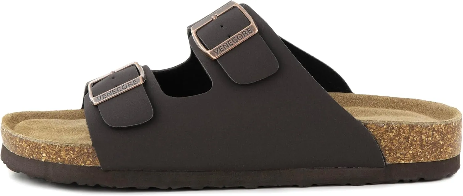 Verano Cork Sandals for Women – Cork Double Strap Sandals Women’s Summer Shoes – Comfortable Slide Sandals