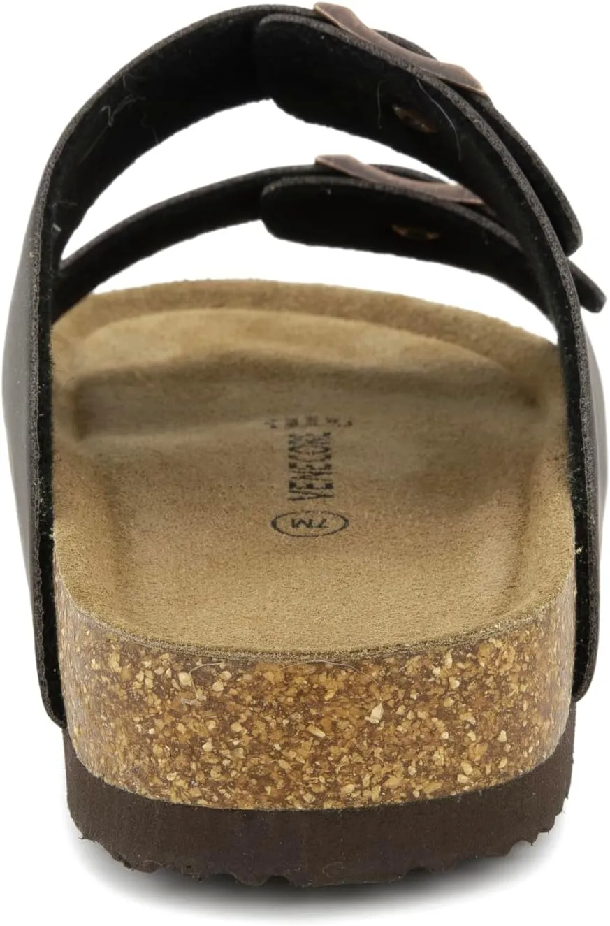 Verano Cork Sandals for Women – Cork Double Strap Sandals Women’s Summer Shoes – Comfortable Slide Sandals