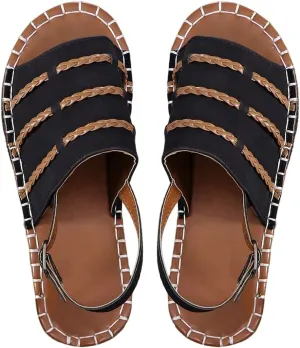 Verdusa Women's Wide Band Flat Sandals Buckle Open Toe Slip on Slippers