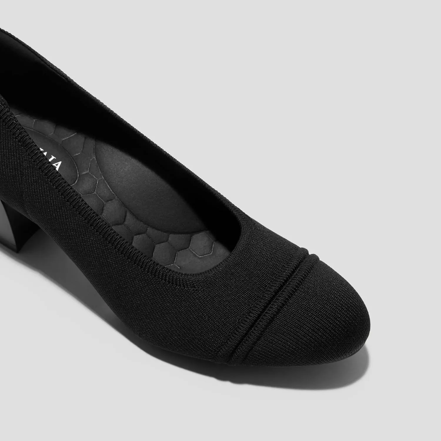 VIVAIA Julie Arch Pro Almond-Toe Stress Free Chunky Heels for Socializing, Party Round-Toe Shoes